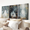 Halloween Ghost Print Trendy Gothic Home Decor by Wall Art Set