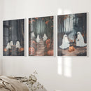 Ghost Couple Fall Forest Wall Art Poster Decor by Wall Art Set