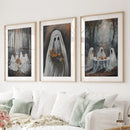 Moody Halloween Ghosts Trendy Wall Art Poster by Wall Art Set