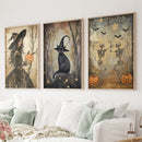 Witchy Halloween Fall Decor Modern Wall Art Print by Wall Art Set