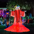 Halloween Hanging Clown with Wings and Lighted Colorful Eyes by LJGDeals
