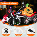 Halloween Inflatable LED Lighted Carriage with Pumpkin and Skeleton Dragon by LJGDeals