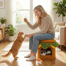 Hamburger Cat Nest with Chicken Drumstick Toy and Removable Cushion for Indoor Cats by LJGDeals