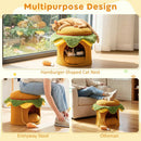 Hamburger Cat Nest with Chicken Drumstick Toy and Removable Cushion for Indoor Cats by LJGDeals