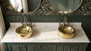 Silver Brass Basin Sink - Hammered Bathroom Basin