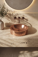 Copper Brass Basin Sink - Hammered circled Bathroom Sink