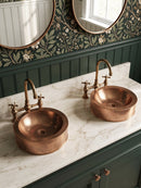 Copper Brass Basin Sink - Hammered circled Bathroom Sink