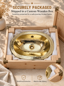 Unlacquered Brass Sink - Hammered Oval Drop-in Bathroom Sink