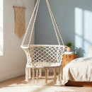Hammock Chair Macrame Swing Hanging Cotton Rope Chair-Beige by LJGDeals