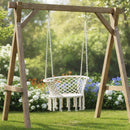 Hammock Chair Macrame Swing Hanging Cotton Rope Chair-Beige by LJGDeals