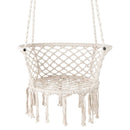 Hammock Chair Macrame Swing Hanging Cotton Rope Chair-Beige by DirectDeals