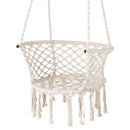 Hammock Chair Macrame Swing Hanging Cotton Rope Chair-Beige by DirectDeals
