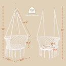 Hammock Chair Macrame Swing Hanging Cotton Rope Chair-Beige by LJGDeals