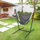 Hammock Chair with Stand 6-Position Adjustable Height and Side Pocket-Gray by LJGDeals