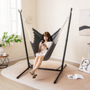 Hammock Chair with Stand 6-Position Adjustable Height and Side Pocket-Gray by LJGDeals