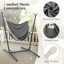 Hammock Chair with Stand 6-Position Adjustable Height and Side Pocket-Gray by LJGDeals