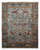 Hand-Knotted Trasitional Serapi Ghazni Wool Rug – 9’1” x 12’ – Intricate Floral Design