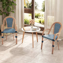 Hand-Woven PE Wicker Outdoor French Bistro Chairs Set of 2 by LJGDeals