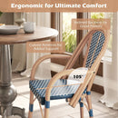 Hand-Woven PE Wicker Outdoor French Bistro Chairs Set of 2 by LJGDeals