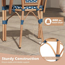 Hand-Woven PE Wicker Outdoor French Bistro Chairs Set of 2 by LJGDeals