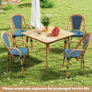 Hand-Woven PE Wicker Outdoor French Bistro Chairs Set of 2 by LJGDeals
