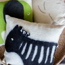 Felted Wool Zebra Throw Pillow