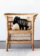 Felted Wool Zebra Throw Pillow