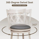 25.5 Inch Hand-Antiqued Stool Set of 2 with Wider Padded Seat-White by LJGDeals