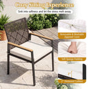 Patio Dining Chairs Set of 4 with Acacia Wood Armrests by DirectDeals