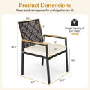Patio Dining Chairs Set of 4 with Acacia Wood Armrests by LJGDeals