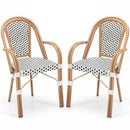 PE Wicker Bistro Dining Chairs Set of 2 - 400 lbs Capacity by DirectDeals