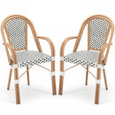 PE Wicker Bistro Dining Chairs Set of 2 - 400 lbs Capacity by LJGDeals