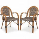 PE Wicker Bistro Dining Chairs Set of 2 - 400 lbs Capacity by DirectDeals