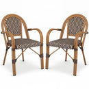 PE Wicker Bistro Dining Chairs Set of 2 - 400 lbs Capacity by LJGDeals