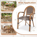 PE Wicker Bistro Dining Chairs Set of 2 - 400 lbs Capacity by DirectDeals