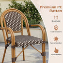 PE Wicker Bistro Dining Chairs Set of 2 - 400 lbs Capacity by DirectDeals