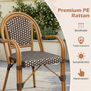 PE Wicker Bistro Dining Chairs Set of 2 - 400 lbs Capacity by LJGDeals