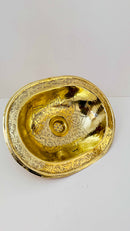 Unlacquered Brass Oval Sink - Moroccan Drop-In Engraved Sink