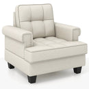 Mid-century Modern Accent Armchair Tufted Linen Club Chair by LJGDeals