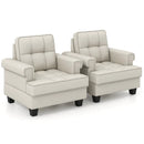 Mid-century Modern Accent Armchair Tufted Linen Club Chair by LJGDeals