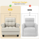 Mid-century Modern Accent Armchair Tufted Linen Club Chair by LJGDeals