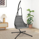 Hanging Chair with Stand and Extra Large Padded Seat-Gray by LJGDeals
