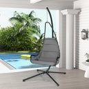 Hanging Chair with Stand and Extra Large Padded Seat-Gray by LJGDeals