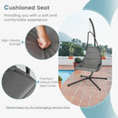 Hanging Chair with Stand and Extra Large Padded Seat-Gray by DirectDeals