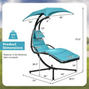Hanging Curved Steel Swing Chaise Lounger with Removable Canopy by LJGDeals