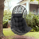 Hanging Egg Chair PE Rattan Swing Hammock Chair with Soft Pillow and Cushion-Gray by LJGDeals