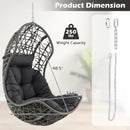 Hanging Egg Chair PE Rattan Swing Hammock Chair with Soft Pillow and Cushion-Gray by LJGDeals