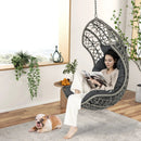 Hanging Egg Chair PE Rattan Swing Hammock Chair with Soft Pillow and Cushion-Gray by LJGDeals