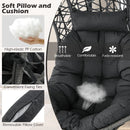 Hanging Egg Chair PE Rattan Swing Hammock Chair with Soft Pillow and Cushion-Gray by LJGDeals