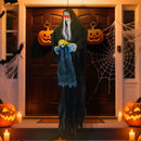 Hanging Halloween Decoration Sound-Activated Witch Holding Ghost Girl with Spooky Sounds by LJGDeals